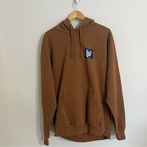 IBIS Mens L Hoodie Brown Mountain Bike MTB Logo Mechanic Pullover Sweatshirt